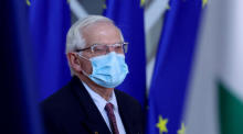 Der Hohe Vertreter der Europäischen Union für Außen- und Sicherheitspolitik, Josep Borrell, trifft zu einem Gipfeltreffen der Europäischen Union mit allen 27 Staats- und Regierungschefs der EU im Gebäude des Europä... Foto: epa/Kenzo Tribouillard