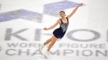 Die deutsche Nicole Schott tritt während des Kurzprogramms der Damen bei den ISU Eiskunstlauf-Weltmeisterschaften in der Globe Arena in Stockholm auf. Foto: epa/Pontus Lundahl