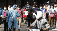 Anhaltende Abriegelung in Phnom Penh wegen des Ausbruchs von COVID19. Foto: epa/Mak Remissa