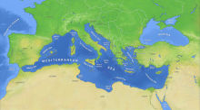 Die Karte des Mittelmeers. Foto: epa/Wikipedia