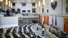 Haushaltsrede während einer Sitzung des österreichischen Parlaments in Wien. Foto: epa/Christian Bruna