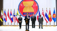 Das Treffen der Führer der ASEAN zur Myanmar-Krise in Jakarta. Foto: epa/Muchlis Jr/indonesian Presidenti