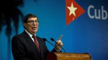 Kuba's Außenminister Bruno Rodriguez Parrilla gibt eine Pressekonferenz, in Havanna. Foto: epa/Yail Lage