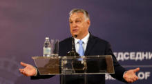 Der ungarische Premierminister Viktor Orban spricht während einer Pressekonferenz. Foto: epa/Andrej Cukic