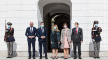 Die Führer von Olano, Sme Rodina, SaS und Za Ludi einigten sich auf eine neue Regierung. Foto: epa/Jakub Gavlak