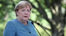 Deutsche Bundeskanzlerin Angela Merkel im Königlichen Lazienki in Warschau. Foto: epa/Wojciech Olkusnik