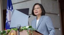 Taiwans Präsidentin Tsai Ing-wen hielt nach der Vereidigungszeremonie während der Amtseinführung in Taipeh eine Rede. Foto: epa/Taiwan Presidential Office