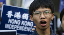 Tony Chung Hon-lam, Führer der pro-hong Kong Unabhängigkeitsgruppe. Foto: epa/Alex Hofford