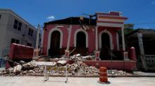 Ansicht der vom Erdbeben betroffenen historischen Strukturen im Zentrum von Ponce, Puerto Rico, 02. Mai 2020. Foto: epa/Thais Llorca