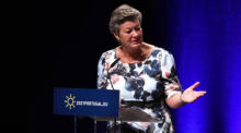 Die EU-Kommissarin für Inneres Ylva Johansson . Foto: epa/Antonio Pedro Santos