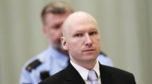 Verurteilter Massenmörder Anders Behring Breivik am vierten und letzten Verhandlungstag. Archivfoto: epa/LISE ASERUD
