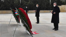Türkische Präsident Recep Tayyip Erdogan besucht Aserbaidschan. Foto: epa/Roman Ismayilov