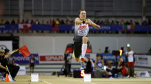 Der Deutsche Max Hess tritt bei den 35. Hallen-Europameisterschaften der Leichtathletik im Dreisprungfinale der Männer an. Foto: Archivfoto: epa/Valdrin Xhemaj