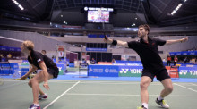  Badminton-Duo Michael Fuchs und Birgit Michels. Foto: epa/Franck Robichon