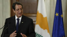 Zyperns Präsident Nikos Anastasiadis spricht während einer Pressekonferenz. Foto: epa/Yannis Kolesidis