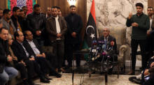 Der libysche Interimspremierminister Fathi Bashagha (C), der vom libyschen Parlament neu ernannt wurde. Foto: epa/Str
