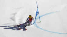Der Deutsche Linus Strasser während des 1/8-Finales der Alpinen Ski-Mannschaftswettbewerbe der Peking 2022. Foto: epa/Guillaume Horcajuelo