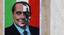 Wandgemälde von Silvio Berlusconi von Harry Greb in Rom. Foto: epa/Riccardo Antimiani
