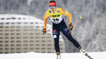 Die Deutsche Katharina Hennig in Aktion während des 10-km-Freistil-Wettbewerbs der Damen beim FIS-Langlauf-Weltcup in Davos. Foto: epa/Gian Ehrenzeller