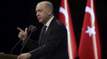Türkei, Ankara: Recep Tayyip Erdogan, Präsident der Türkei, spricht während eines Treffens. Foto: Pool/Turkish Presidency/ap/dpa