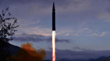 Testabschuss einer Hyperschallrakete durch Nordkorea. Foto: epa/Kcna