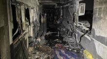 Folgen eines Brandes im Ibn Al-Khatib Krankenhaus, südlich von Bagdad. Foto: epa/Murtaja Lateef