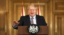 Der britische Premierminister Boris Johnson während einer Pressekonferenz in der Downing Street 10 in London. Foto: epa/Simon Dawson