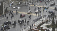 Proteste bei einer Kundgebung gegen die Erhöhung der Energiepreise in Almaty. Foto: epa/Str