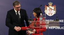 Bundesaußenministerin Annalena Baerbock besucht Serbien. Foto: epa/Andrej Cukic