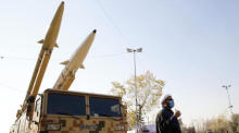 Iran zeigt Raketen, die 2020 bei einem Angriff auf den US-Militärstützpunkt Al-Asad im Irak eingesetzt wurden. Foto: epa/Abedin Taherkenareh