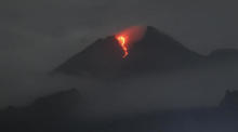Eruption des Vulkans Merapi von Klaten aus gesehen. Foto: epa/Indonesische Geologische Agentur
