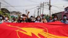 Proteste gegen den Militärputsch in Mandalay. Archivfoto: epa/Stringer