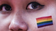 LGBT-Aktivistin in Singapur. Die Abkürzung steht für Lesbian, Gay, Bisexual und Transgender, also Lesben, Schwule, Bisexuelle und Transgender. Foto: Wallace Woon