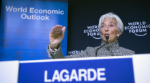Christine Lagarde während ihrer Rede auf dem Weltwirtschaftsforum in Davos am Mittwoch. Foto: epa/Laurent Gillieron