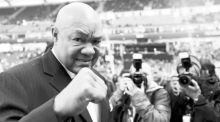 Ehemaliger Boxweltmeister im Schwergewicht US George Foreman. Foto: epa/Christian Charisius