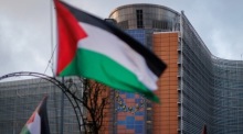 In Brüssel wird ein Waffenstillstand in Gaza gefordert. Foto: epa/Olivier Matthys