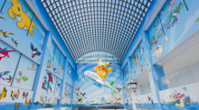 Innenansicht des „Noto Satoyama Pokémon With You“-Flughafens in der japanischen Präfektur Ishikawa. Foto: Pokémon/Nintendo/creatures Inc./game Freak Inc./dpa