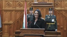 Die ungarische Präsidentin Katalin Novak. Foto: epa/Szilard Koszticsak