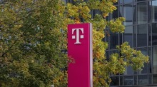 Telekom signage in Frankfurt Main. Photo: epa/ARMANDO BABANI