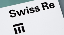 Das Logo des Schweizer Rückversicherungsunternehmens Swiss Re in einer Datei. Foto: epa/Eddy Risch Database