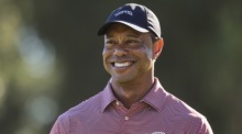 Tiger Woods wird bei der Finalrunde des Genesis Invitational im Riviera Country Club dem Publikum vorgestellt. Foto: EPA/Chris Torres