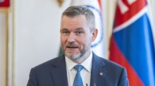 Der slowakische Präsident Peter Pellegrini spricht auf einer Pressekonferenz. Foto: epa/Jakub Gavlak