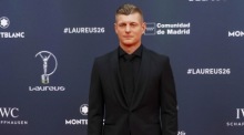 Toni Kroos auf dem roten Teppich der Laureus World Sports Awards 2026 in Madrid. Foto: EPA/J.j. Guillen