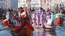 Pantegana Regatta kicks off Venetian Carnival 2024. photo: epa/Andrea Merola