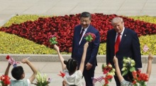 US-Präsident Donald Trump besucht China. Foto: epa/Maxim Shemetov