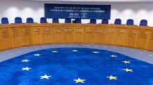 Der Gerichtssaal des Europäischen Gerichtshofs für Menschenrechte (EGMR) in Straßburg. Foto: epa/Patrick Seeger