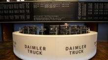 Börsengang von Daimler Trucks an der Frankfurter Wertpapierbörse. Foto: epa/Constantin Zinn