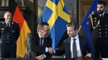 Deutschlands Verteidigungsminister Boris Pistorius besucht Schweden. Foto: epa/Pontus Lundahl Schweden Out