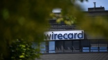 Das Logo des Unternehmens ist in der wirecard-Zentrale in Aschheim bei München zu sehen. Foto: epa/Philipp Guelland