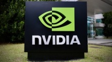 Das NVIDIA Logo vor dem Büro in Taipeh. Foto: epa/Ritchie B. Tongo